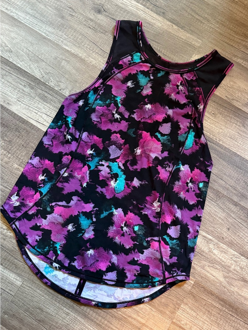 Lululemon Sculpt Tank Midnight Bloom Floral Mesh Racerback Top Sz 6